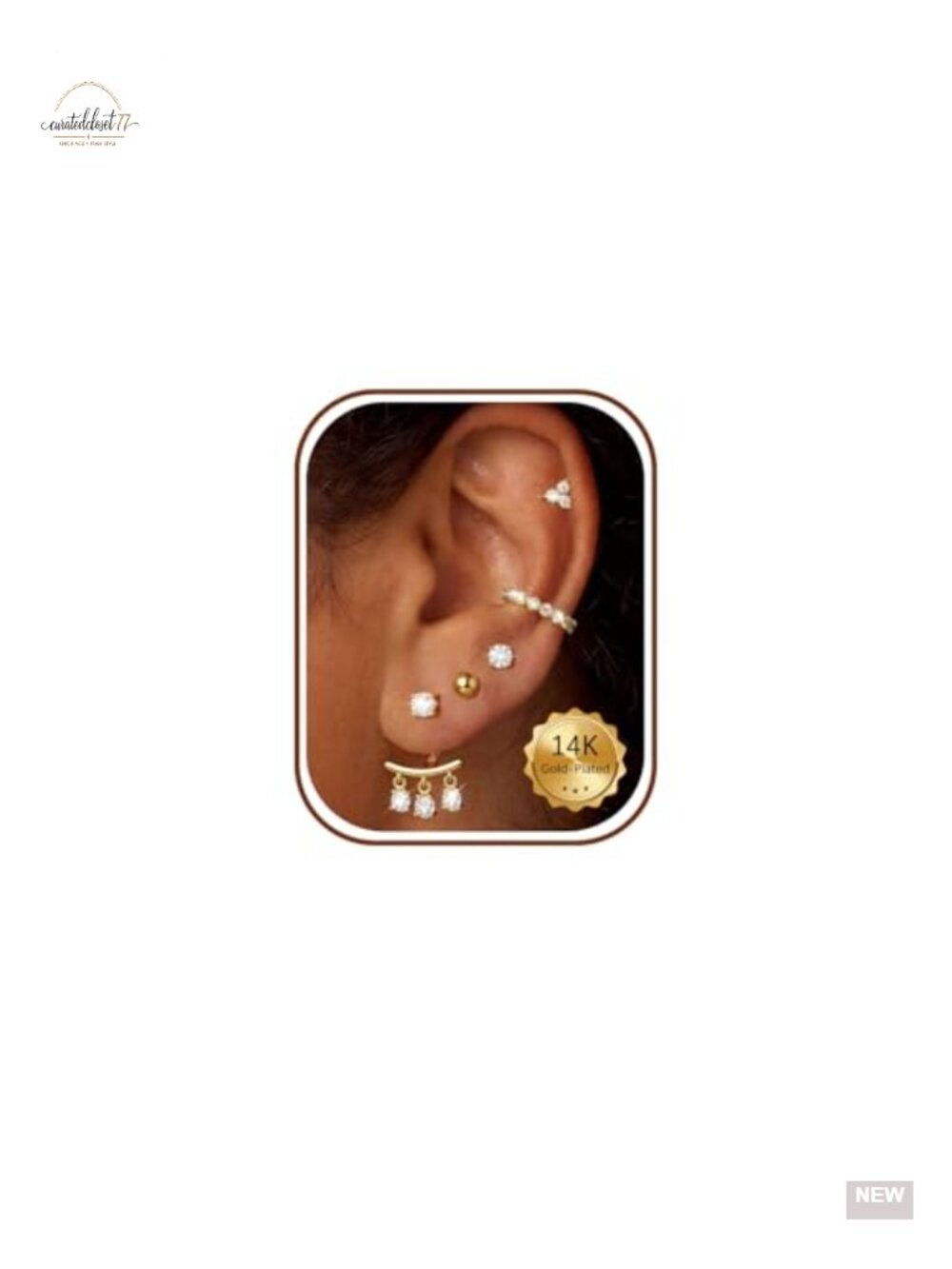 Gold Earring Stack Set for Women, Hypoallergenic 14K Gold Plated Huggie Hoop